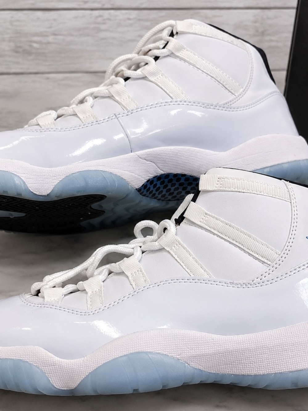 Jordan White and Light Blue High-Top Sneakers